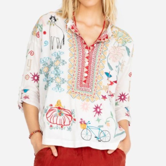 Johnny Was Tops - Johnny Was Mishti Cotton Blouse